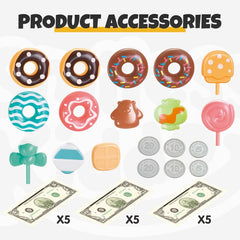YCFUN Kids Toys, YCFUN Play Food for Kids Kitchen Play Set Doughnut Shop Set with Cart