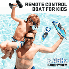 RC Boats, YCFUN 15+MPH Fast Remote Control Boat with Led Lights for Pools and Lakes, 2.4Ghz High Speed RC Boat with Rechargeable Batterie, Racing Boat for Kids Gifts for Boys Girls