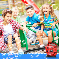 YCFUN 2-in-1 Leaf Blower Bubble Machine for Kids, ABS Pretend Play Outdoor Toys for Toddlers Girls Boys, Red