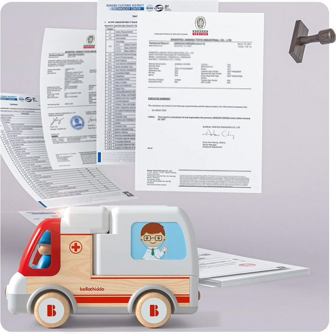 YCFUN Toy Wodden Car Truck Set, STEM Ambulance Vehicle Playsets Toys for Boys Kids Toddler Ages 3 4 5 6 7 8 Year Olds