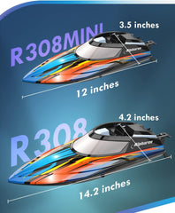 YCFUN 2 Packs RC Boat with Case, 20+ MPH Remote Control Boat for Pools and Lakes