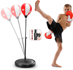 YCFUN Punching Bag for Kids - Kids Boxing Set Include Boxing Gloves, Height Adjustable Stand & Reflex Bag Kids Punching Bag for 3-8 Years, Boxing Bag for Kids | Toys Gifts for Boys 3 4 5 6 7 8