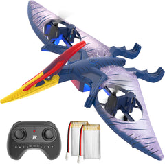 YCFUN Remote Control Dinosaur Toys for Kids- Bezgar Remote Control Drone RC Quadcopter for Beginners Gift for Boys and Girls RC Pterosaur with 2 Batteries, Headless Mode, One Key Take Off Landing Speed Adjustment with Light