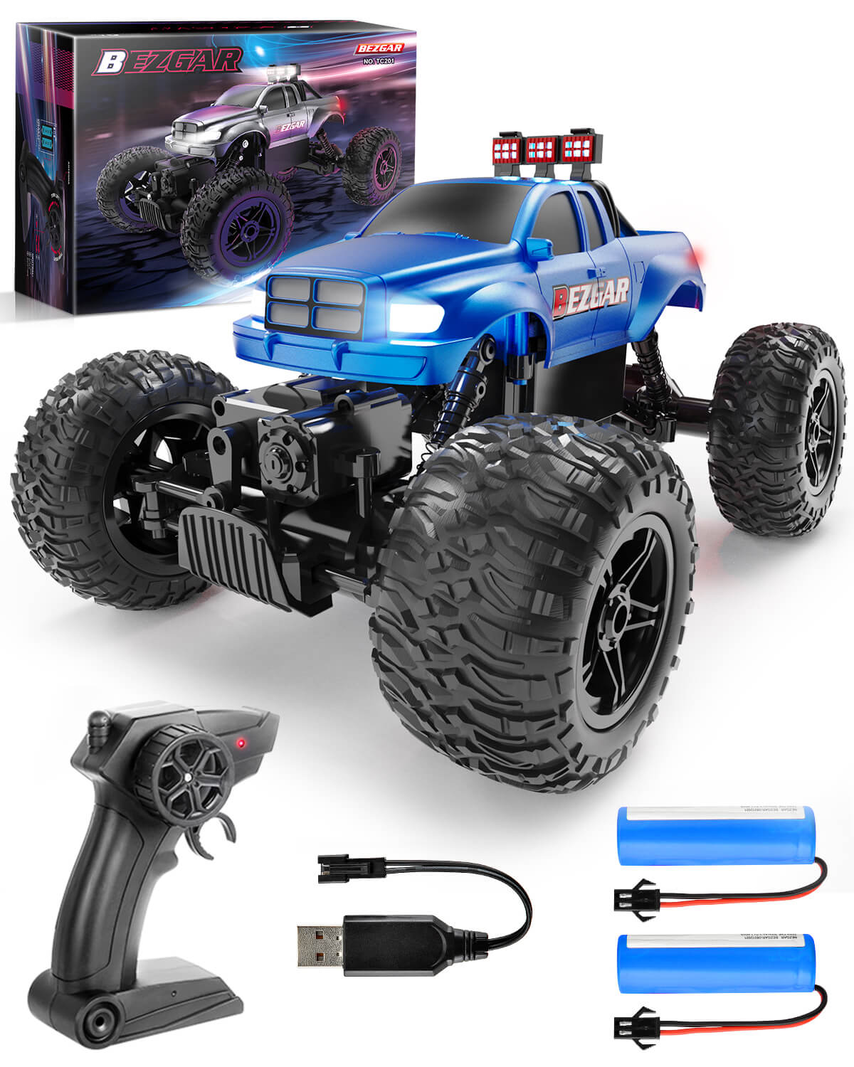 YCFUN TC141 Toy Grade 1:14 Scale Remote Control Car, All Terrains Electric Toy Off Road RC Truck