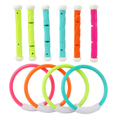 YCFUN Pool Diving Toys, Underwater Swimming Pool Toys for Kids Ages 4-8, Training Pool Diving Rings, and Diving Sticks Gift Set