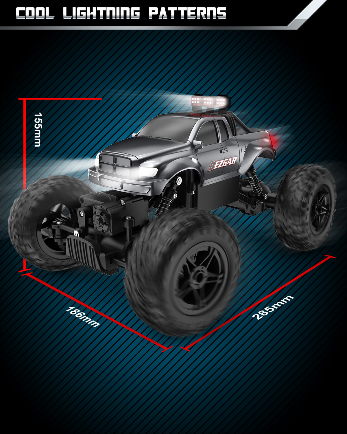 YCFUN TC141 Toy Grade 1:14 Scale Remote Control Car, All Terrains Electric Toy Off Road RC Truck